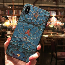 Load image into Gallery viewer, 3D Flower Silicone Emboss Phone Cover
