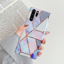 Load image into Gallery viewer, Plating Geometric Marble Phone Case