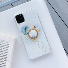 Load image into Gallery viewer, Gold Powder Geometric Marble Ring Holder Phone Case
