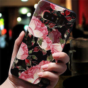 3D Flower Silicone Emboss Phone Cover