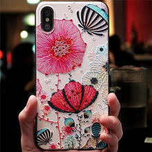 Load image into Gallery viewer, 3D Flower Silicone Emboss Phone Cover
