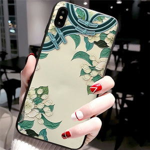 3D Flower Silicone Emboss Phone Cover