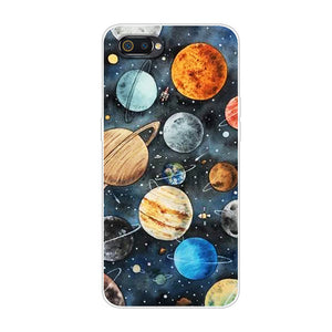 Silicone Planet Cat Tiger Printing Phone Case