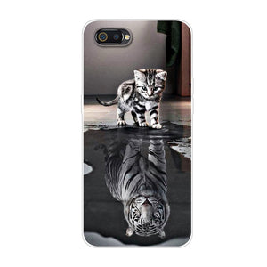 Silicone Planet Cat Tiger Printing Phone Case