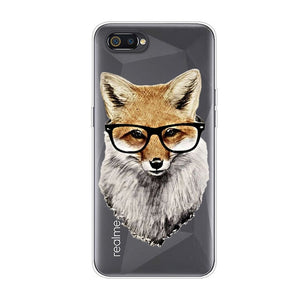 Silicone Planet Cat Tiger Printing Phone Case