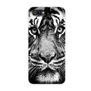 Silicone Planet Cat Tiger Printing Phone Case